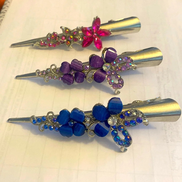 Vintage duck bill hair clips total of 3 - Picture 1 of 8